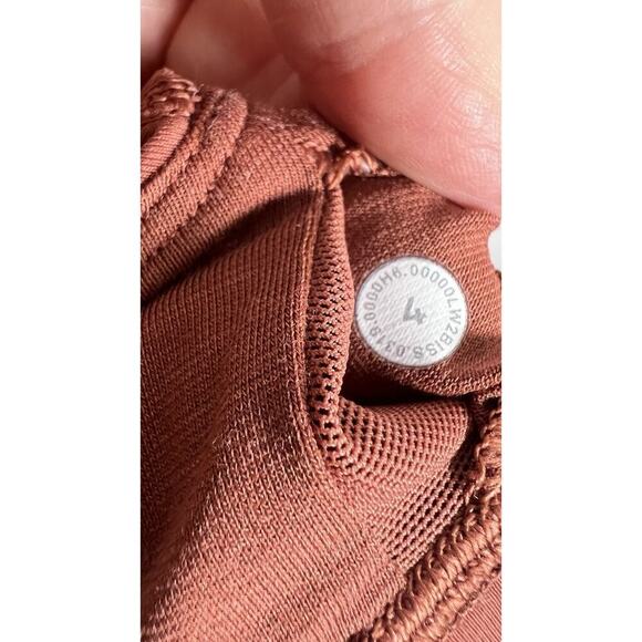 Lululemon Energy High Neck Rustic Clay Sz 4 Crossover Gym Workout Sports Bra - Picture 7 of 8